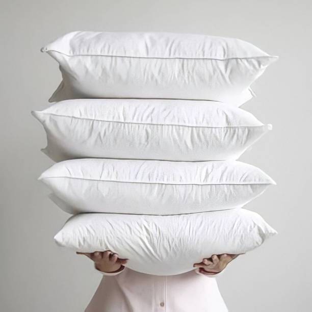ERANC Cotton Solid Sleeping Pillow Pack of 4