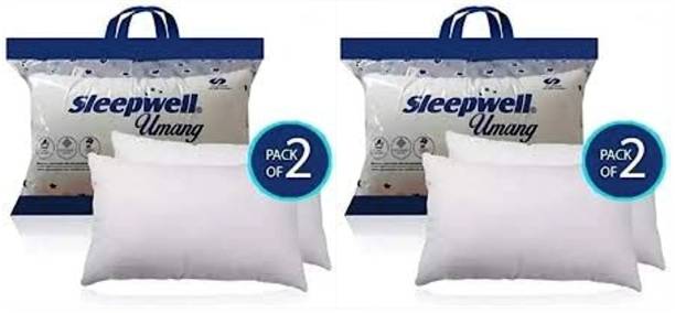Sleepwell Pillow Set || Comfort And Support Pillow Microfibre Solid Sleeping Pillow Pack of 4