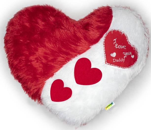 Cyuteenuts Fur heart pillow Microfibre Solid Cushion Pack of 1