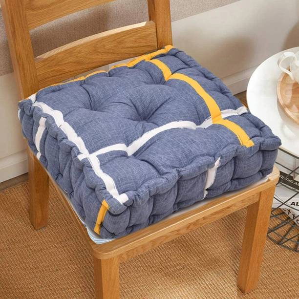 RUSTIC LINEN Cotton Stripes Chair Pad Pack of 1