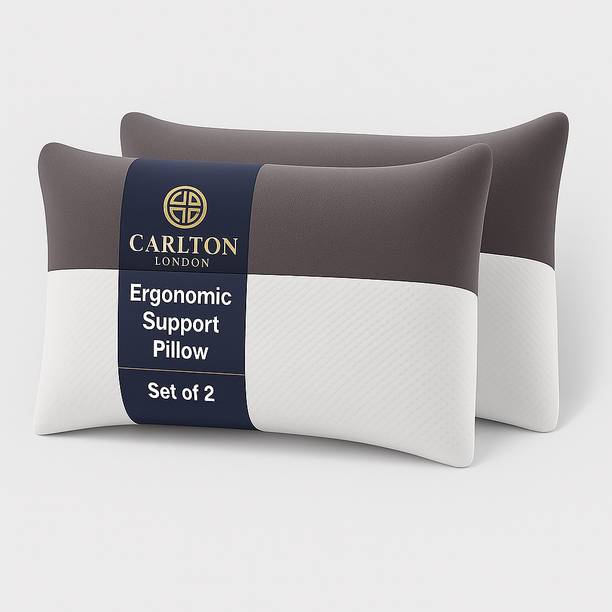 CARLTON LONDON Microfibre Sleeping Pillow Pack of 2 Solid UmberRest