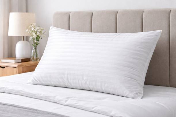 SHEMMO COMFORTS Cotton Sleeping Pillow Pack of 2 Stripes Premium Soft Hotel Pillow