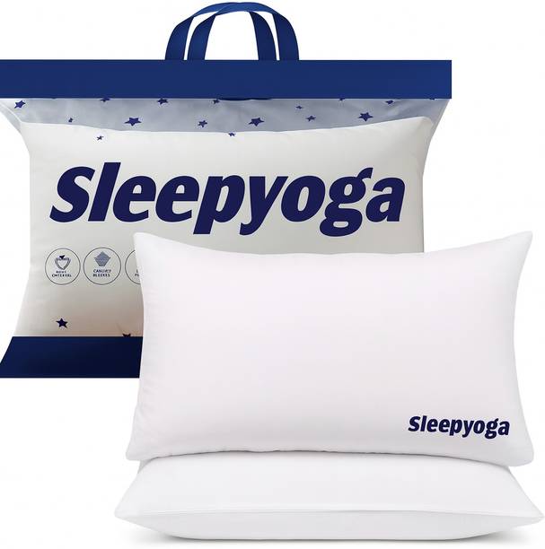 Sleep Yoga Microfibre, Polyester Fibre Sleeping Pillow Pack of 2 Solid Pillow Set || Comfort And Support Pillow