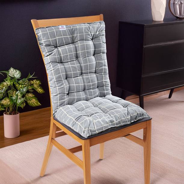Heart Home Microfibre Solid Chair Pad Pack of 1