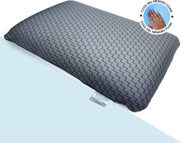 Sleepsia Memory Foam Sleeping Pillow Pack of 1 Solid Cooling Gel Cervical Bed Pillow | Orthopedic Neck Support for All Sleepers