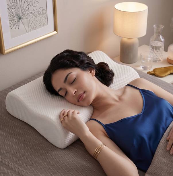 SN-LVK Memory Foam Orthopaedic Pillow Pack of 1 Solid Dual-Height, Shoulder Pain, Headache, Snoring, Stiff Neck, Cervical Strain
