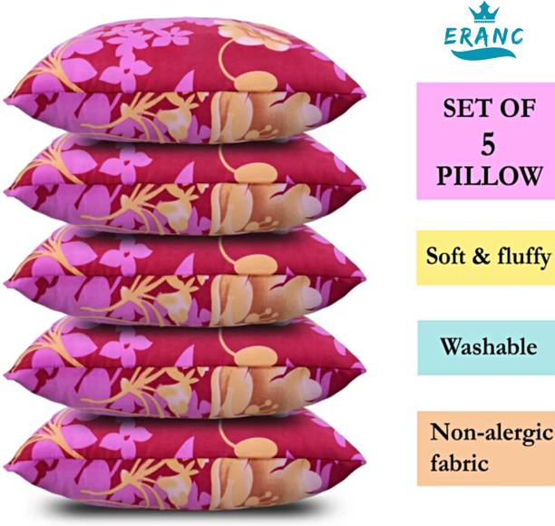 VILLAGERS Cotton Floral Sleeping Pillow Pack of 5
