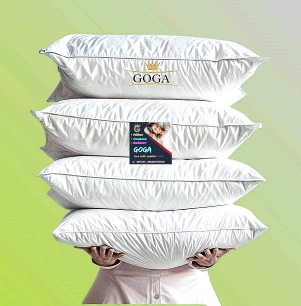 GOGA LUXURY Cotton Solid Sleeping Pillow Pack of 4