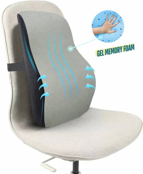 Sleepsia Memory Foam Lumbar Pillow Pack of 1 Solid Lumbar Support Pillow Back Rest for Office Chairs Car Seats Breathable Gel