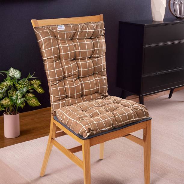 Heart Home Microfibre Solid Chair Pad Pack of 1