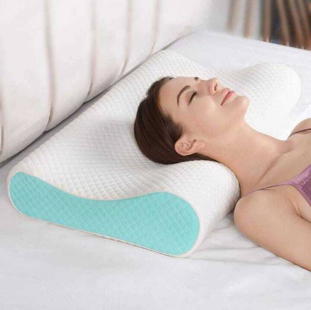 Faltomin Memory Foam Orthopaedic Pillow Pack of 1 Solid Cervical Contour Memory Stomache / Side Sleepers / Anti-Snoring