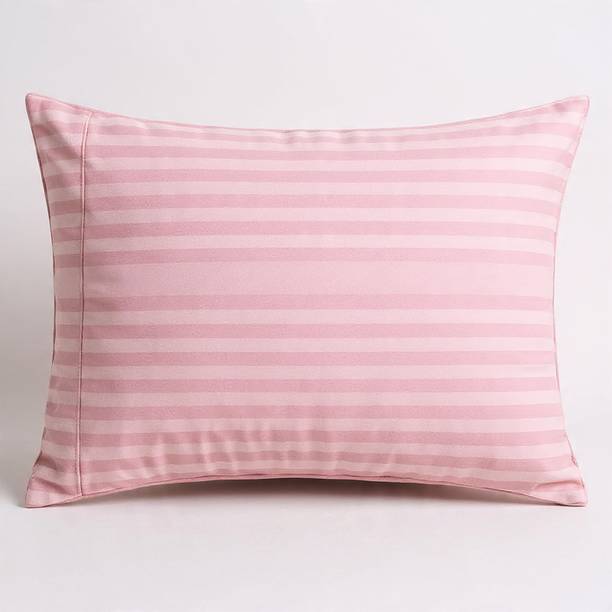 YandAM Cotton Sleeping Pillow Pack of 1 Stripes Premium White Satin Stripe Pillow | Ultra Soft Hotel Quality Pillow Filler