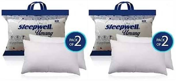 Sleepwell Pillow Set || Comfort And Support Pillow Microfibre Solid Sleeping Pillow Pack of 4