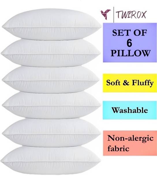 TWIROX Polyester Fibre Sleeping Pillow Pack of 6 Abstract LUXURY