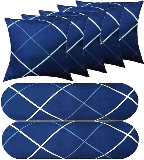 KVASTRA 5 Cushion And 2 Microfibre Solid Bolster Pack of 7
