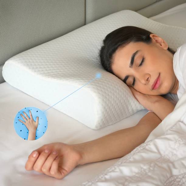 Sleepsia Memory Foam Orthopaedic Pillow Pack of 1 Solid Ventilated Contour Cervical Orthopedic Pillow for Neck and Shoulder Pain-