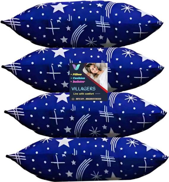 VILLAGERS Microfibre Abstract Sleeping Pillow Pack of 4