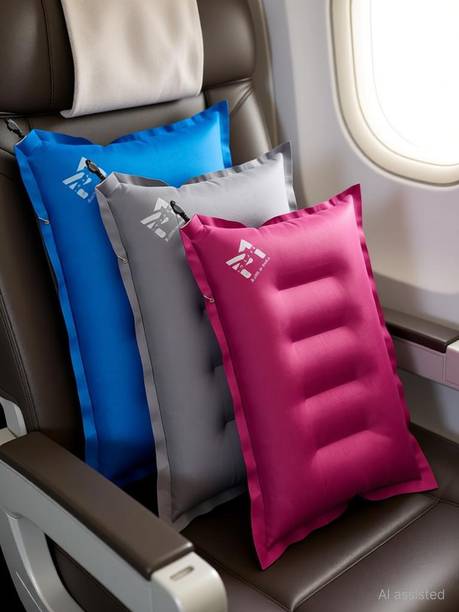 pmsquare Air Travel Pillow Pack of 3 Solid Multi Color