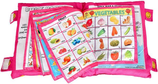 BHVMEY Printed Velvet Learning Baby Pillow Toys Soft Toys Toddler Pillow Kids
