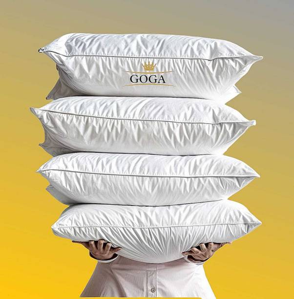 GOGA LUXURY Cotton Solid Sleeping Pillow Pack of 4