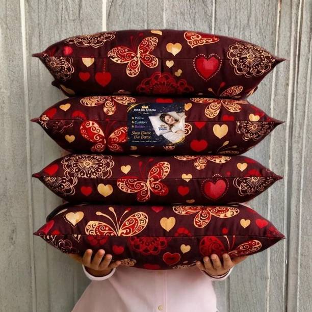 Rolling Animal Cotton Sleeping Pillow Pack of 4 Printed Luxury