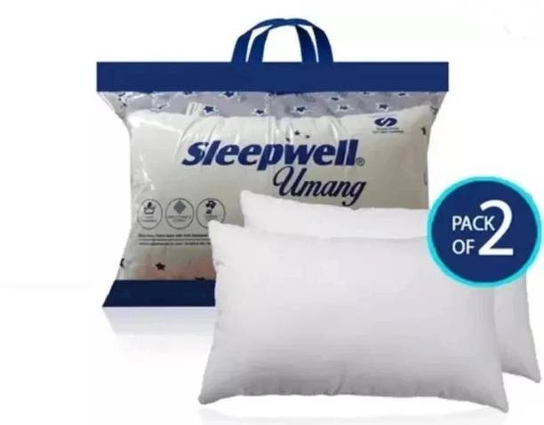 Sleepwell Hollow Fibre Pillow Set || Comfort And Support Pillow माइक्रोफाइबर ठोस सोने वाली तकिया 2 का पैक
