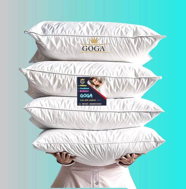 GOGA LUXURY Cotton Solid Sleeping Pillow Pack of 4