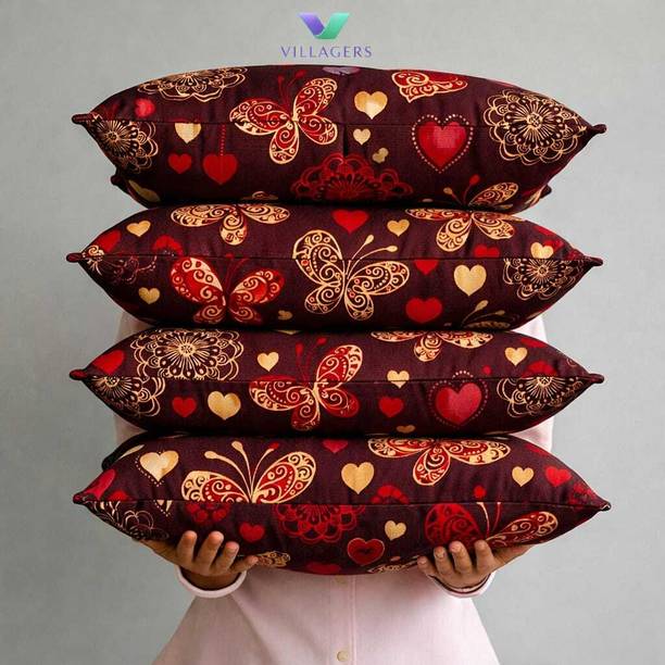 Rolling Animal Cotton Sleeping Pillow Pack of 4 Printed SQURE