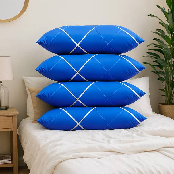 STOMIA STOMIA Polyester Fibre Abstract Sleeping Pillow Pack of 4