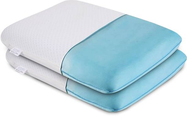 Sleepsia Memory Foam Orthopaedic Pillow Pack of 2 Gel Infused Memory Foam Standard Shape Cervical Pillow For Neck & Shoulder Pain Relief