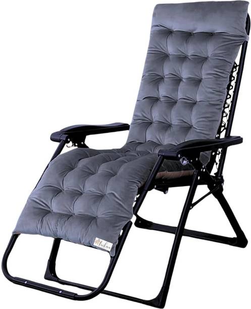 maatrikaa Straight Comfortable Velvet Long Chair Pad | Backrest Chair Seat Cushion Cotton Solid Chair Pad Pack of 1