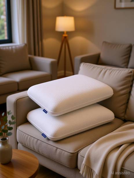 WELLGIVER Memory Foam Sleeping Pillow Pack of 2 Geometric Luxury Comfortable Sleep Neck Shoulder Pain Relief 25 X 15 X 4 Inch