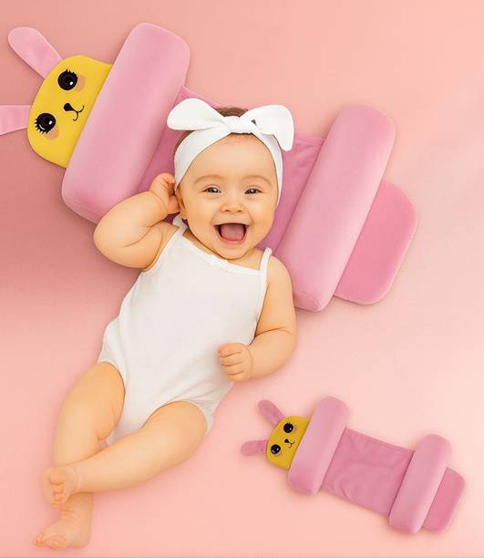 Omsurajiya Microfibre Baby Pillow Pack of 1 Animals Cartoon Kids Pillow | Sleeping Cushion for Girls | Cute Animal Print