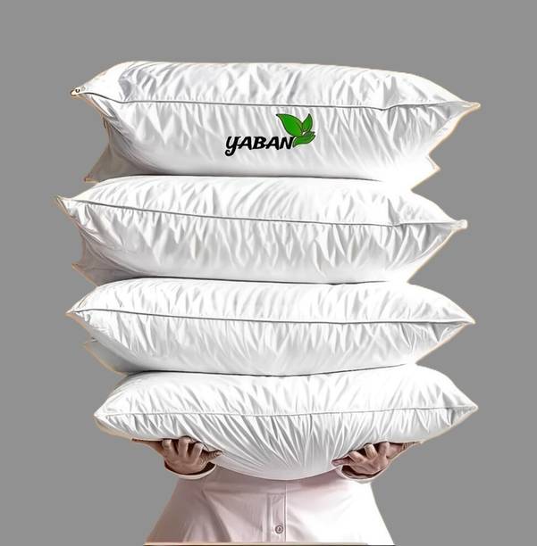 YABAN LUXURY Cotton Solid Sleeping Pillow Pack of 4