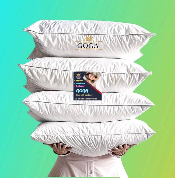 गोगा LUXURY कॉटन ठोस सोने वाली तकिया 4 का पैक