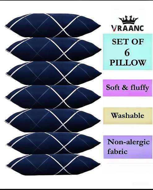 TWIROX Polyester Fibre Sleeping Pillow Pack of 6 Abstract Luxury