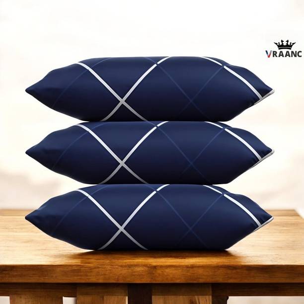 vraanc Luxury Cotton Solid Sleeping Pillow Pack of 3