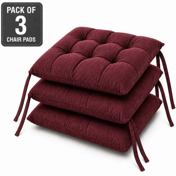 BHEBHA Microfibre Chair Pad Pack of 3 Solid