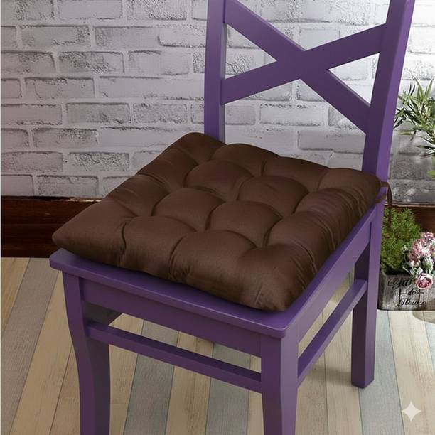 MBSdecor Cotton Chair Pad Pack of 1 Solid Chair pad