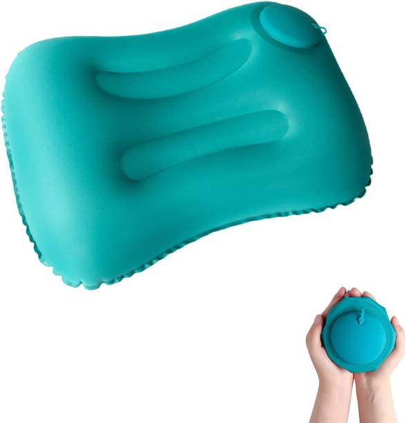 KT Mart Air Travel Pillow Pack of 1 Solid Inflatable Camping Cushion, Ultralight Inflatable Pillow