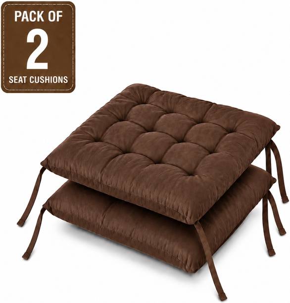 BHEBHA Microfibre Chair Pad Pack of 2 Solid