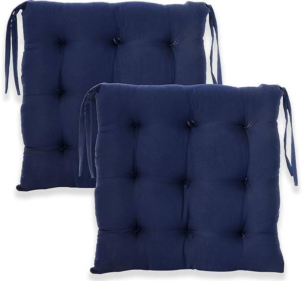 Giri Creative Store Cotton Geometric, Solid Chair Pad Pack of 2