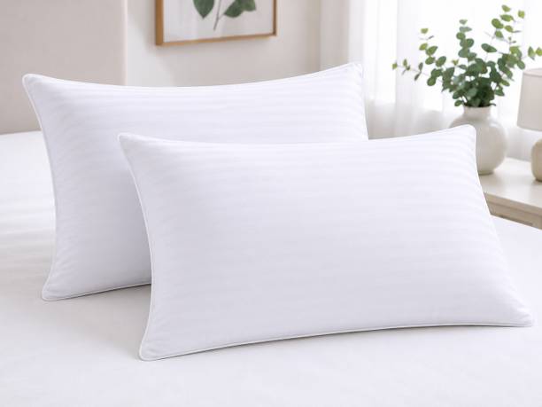 Samreen matters Microfibre Sleeping Pillow Pack of 2 Stripes