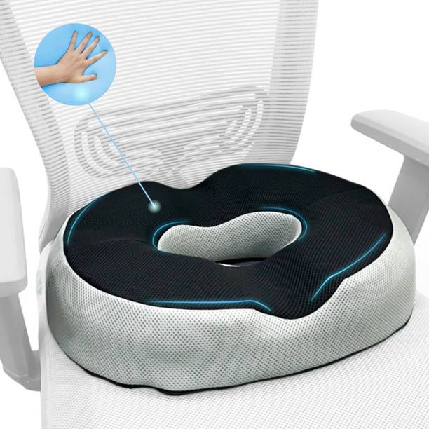 Sleepsia Memory Foam Orthopaedic Pillow Pack of 1 Solid Cool Gel Memory Foam Donut Pillow - Piles Pillow, Tailbone Pain Seat Support