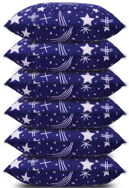 Seltocs Blue Star Microfibre Geometric Sleeping Pillow Pack of 6
