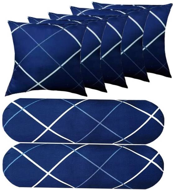 KVASTRA 5 Cushion And 2 Microfibre Solid Bolster Pack of 7