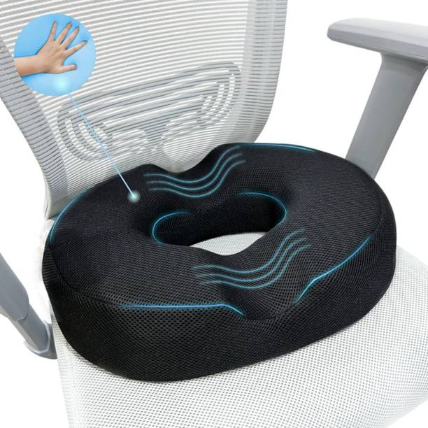 Sleepsia Orthopedic Ring Cushion Donut Pillow for Tailbone Pain Hemorrhoids Gel Memory Foam Solid Orthopaedic Pillow Pack of 1