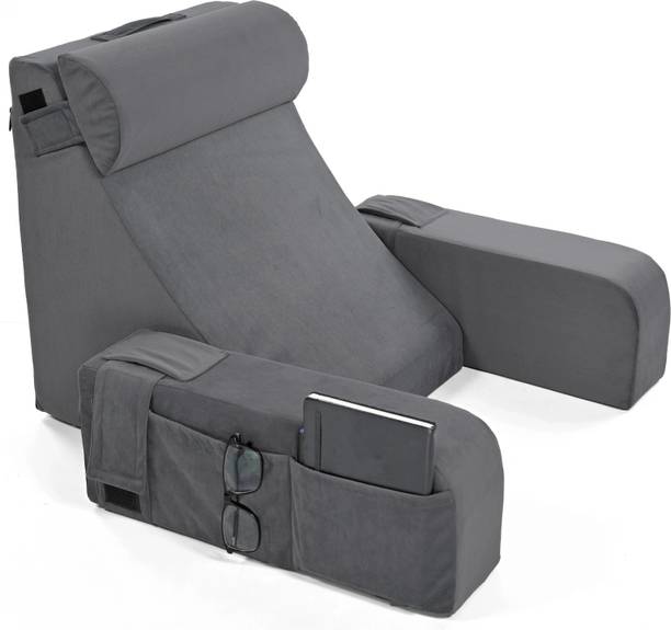 HOSPIKART Reading Pillow with Arm Support & Headrest, Wedge Pillow for Bed, HR Foam Bed Foam Solid Body Pillow Pack of 1
