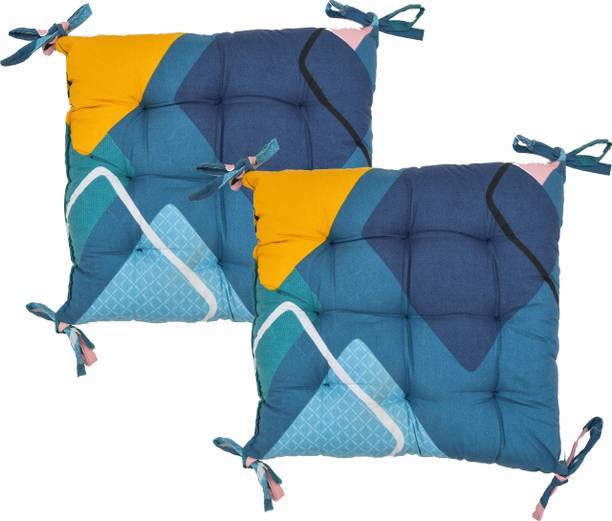 RUSTIC LINEN Microfibre Chair Pad Pack of 2 Geometric