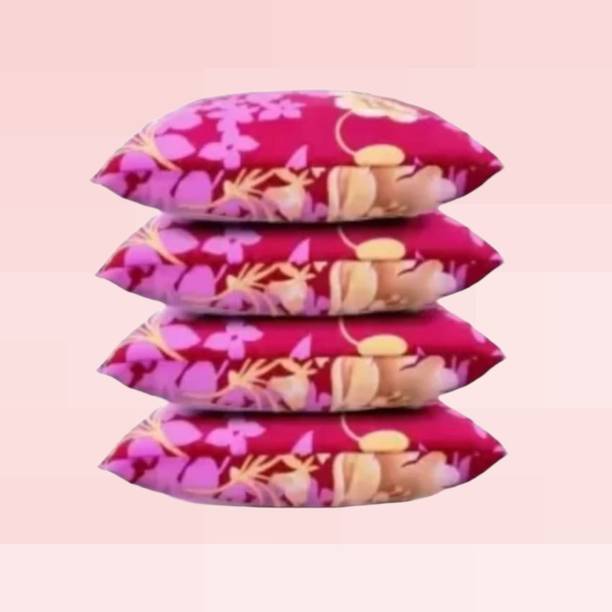 STOMIA Pack Of 4 pillows Polyester Fibre Floral Sleeping Pillow Pack of 4